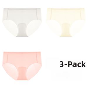 PIER N°5 | Ultra-Thin Breathable Ice-Silk Womens Underwear Pure Cotton Antibacterial Crotch Briefs Seamless Comfortable Mid-Waist Briefs