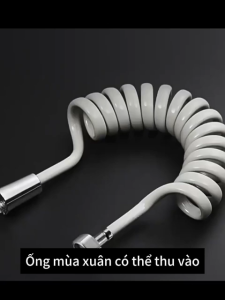 Dây vòi xoắn PU co giãn 1.5/2/3M bền bỉ dùng để xịt rửa vệ sinh gia đình và công nghiệp