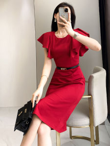 Fancy Silm Dress Female Summer 2024 New Arrival Work Clothing Ol Formal Occasion Temperament Waist-Controlled Slit Sheath Skirt