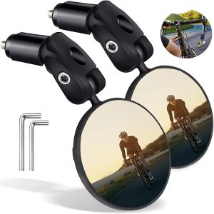 2PCS 360° Bike Mirror - Wide-Angle Rearview for MTB/Road/E-Bike Shockproof Handlebar Mount Tool-Free Install