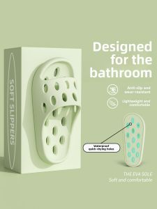Bathroom Slippers Women Summer Indoor Home New Hollow Home Bathing Leaking Anti-slip Deodorant Cool Slippers Men