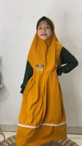 Gamis Anak Set Hijab Model Renda Usia 4-10 Tahun