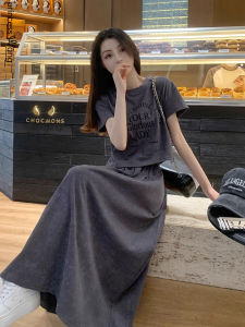 WANGGONGZHU | Princess Style Casual Floral Print Mini Skirt Set Womens Summer Fashion Loose Two-Piece Ensemble Age-Defying Elegant Look