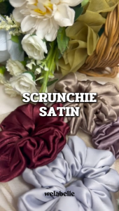 Welabelle Scrunchie Wanita Satin / Tile Jumbo / Ikat Rambut Cepol Hijab (A58)