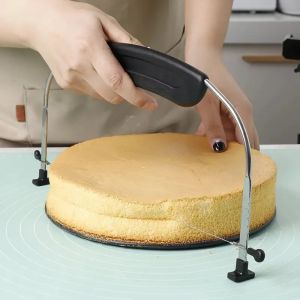 1pc Adjustable Cake Leveler Stainless Steel Cake Slicer Wire Cake Knife With Plastic HandleBaking Tools Kitchen Accessories