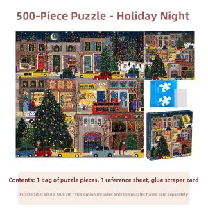 galison | Festive Christmas Night 500 Piece Adult Puzzles for Healing