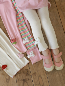 YOEHYAUL | Sewn Lace Edged Children Pants Color Contrast
