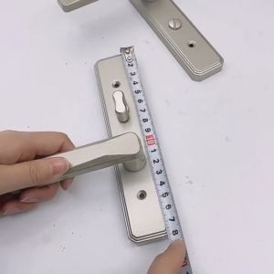 ลูกบิดก้านโยกห้องนอน ลูกบิดประตู มือจับล็อคประตูอลูมิเนียมครบชุด พร้อมล็อคในตัว ล็อคประตูเงียบ