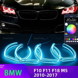 Đèn LED Angel Eyes RGB Đa Màu Sắc DTM Crystal Dành Cho BMW 5 Series F10 F11 F18 520i 523i 528i 530i 535i M5 2010-2017 Điều Khiển Bằng Ứng Dụng