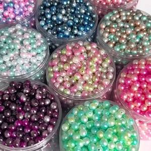 700pcs/200pcs/100pcs 6mm Acrylic Gradient Round Beads DIY Jewelry Making for Personal StyleCan Be Used as DIY Production