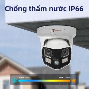 Camera Dạng Tháp Anpviz 4K Dual Lens PoE IP Ngoài Trời 180 ° Góc Rộng Toàn Cảnh Với Đèn Kép Thông Minh Phát Hiện Người/phương Tiện IP67 WDR P2P Để Sử Dụng Trong Nhà/ngoài Trời