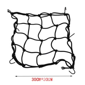 Lưới Chằng Hành Lý Xe Máy Đàn Hồi Siêu Bền 30x30cm/40x40cm Có Móc Điều Chỉnh Giá Đỡ Mũ Bảo Hiểm Lưới Cố Định Bình Xăng Phụ Kiện Du Lịch An Toàn