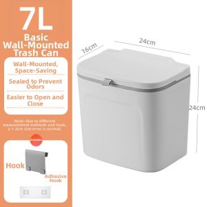 MOLORE | Wall-mounted Lidded Narrow Space Trash Can