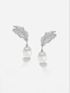 HEFANG Jewelry | Elegant White Crystal Earrings