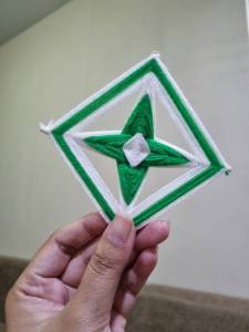 ธุงใยแมงมุมดอกพิกุล 4×4" ธุงอิสานแบบเดี่ยว ใช้ประดับงานบุญประเพณีต่างๆ ประดับหน้าบ้าน ร้านค้า