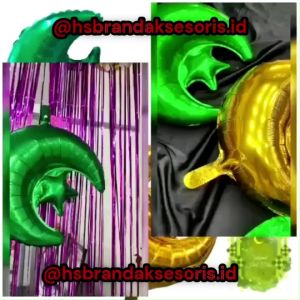 Balon Foil Bulan Bintang Jumbo & Balon Foil Idul Fitri