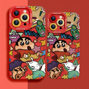 Orange shine | Shockproof Cartoon Crayon Shin Chan Drawing Phone Case