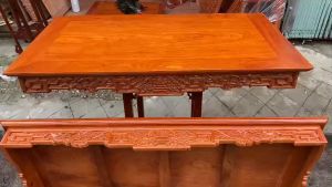 Bàn thờ treo gắn tường chiện rồng gỗ hương có kê góc