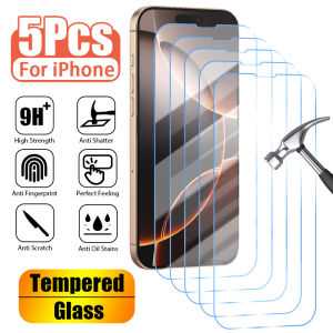 5PCS Protective Glass For iPhone 17 16 15 14 13 12 11 Pro Max 13 12 Mini Screen Protector For iPhone 17 Air 16e 14 15 Plus Glass