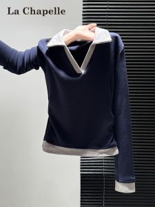 La Chapelle | Color Block Faux Two-piece Long Sleeve T-shirt
