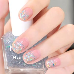 Colorful Sequin Nail Polish Water-Based Summer Flash Transparent Nude 2025 Odorless Non-Toxic Peelable Shiny Nail Paint