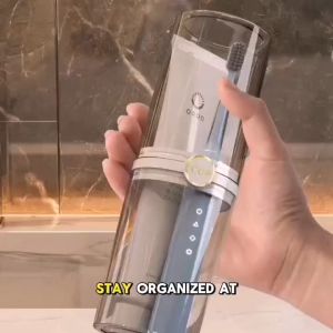 Acrylic Toothbrush Travel Holder Organizer With Mouthwash Cup