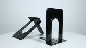 2Pcs Metal Book Stand Desktop Bookends Invisible Tabletop Book Organizing Bookshelf