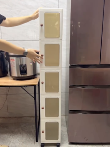 in hom 7-Tier Space-Saving 23CM Slim Cart! Mobile Slim Drawer Organizer with Wide Drawers for Kitchen Bathroom Plastic Storage Cabinet