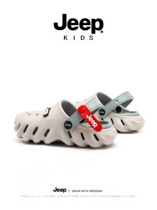 Jeep Kids Sandals Boys Slip-On Beach Shoes Anti-Slip Wear-Resistant Soft Bottom Outdoor Wear Toe Cover Casual Beach Shoes