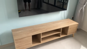 Flexidesignx KEPPEL TV Console 4ft 6ft Soft Close Cabinet Walnut Grey Fits Up to 65inch TV