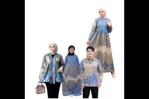Batik Couple Pasangan Keluarga Sarimbit Kondangan Modern Ayah Anak Laki Suami Istri Inara Biru