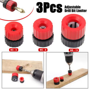 3Pcs Adjustable Drill Depth Stop Collar 3-13mm Drill Bit Depth Guide Stop Ensures Consistent Drilling for Precise Drilling Tool