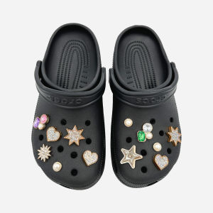 12ชิ้นแต่งด้วยหัวเข็มขัดรูปรองเท้ารูปสัตว์ประดับเพชรที่มีเสน่ห์แบบถอดได้เพชรคริสตัลสีเพชรสำหรับ Crocs