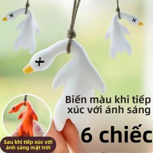 1/6 Tia Cực Tím Đổi Màu Ngỗng Móc Khóa Vịt Nướng Dây Móc Khóa Ngộ Nghĩnh Ba Lô Mặt Dây Chuyền Treo Xe Ô Tô Phụ Kiện Quà Tặng