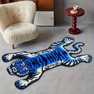 Thảm Trải Sàn Lông Nhung Phong Cách Mỹ Cổ Điển Họa Tiết Hổ Đen Cam Dùng Cho Phòng Khách Phòng Ngủ Văn Phòng Trang Trí Nội Thất Chống Thấm Chống Phai Màu Chất Liệu 100% Polyester.