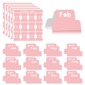 5 Sheets 2 Color Self-adhesive Stamping Labels Monthly Planner Tabs Book Notes Calendar Sticky Tags Office Pad Study Journal