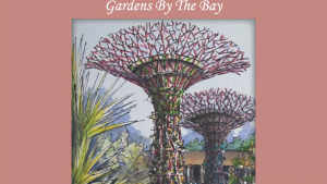 Uniquely Singapore Ceramic Coaster - Gardens by the Bay by local artist Joanna Wong