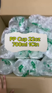 Disposable PP Cup 700ml/22oz PP Cup Transparent 50pcsX20Pkt - 1Ctn Plastic Cup / Cawan Plastik Pasar Malam Pakai Buang