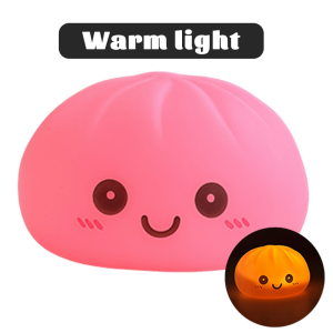 Bandai | Cute Luminous Dumpling Squeezing Toy Soft Decompression Colored Lamp Glowing Night Light for Bedroom Decor Desk Ornament and