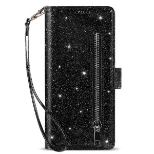 szhaiyu | For Samsung Galaxy Z Fold 8 Ultra Z Fold 8 7 6 5 4  Leather Case With Zipper Glitter Flip Bling Wallet Shockproof Phone Cover
