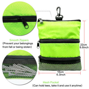 Golf Three-Layer Bag Portable Zipper Bag Waist Hanging Nail Accessory Large Capacity Golf Bag Golf Player Gift