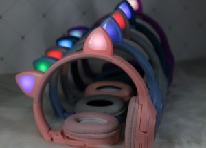 HEADPHONES HEADSET BLUETOOTH CAT + RGB LIGHT XY-203 SUARA SUPER MANTAP