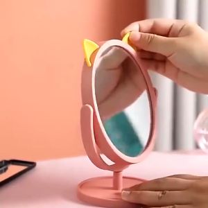 Cermin Rias Make Up Motif Telinga Kucing Rusa & Kelinci | Kaca Standing Mirror Bulat | Accessories Aksesoris BACC