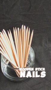 Orange Wood Stick Stik Kayu untuk Manicure: Alat Penghilang Kutikula & Nail Art Serbaguna