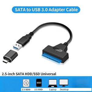 USB 3.0 to SATA Cable for 2.5" HDD/SSD Adapter SATA to USB Cable 22 Pin 7+15 HDD/SSD Cord 5 Gbps High Speed Support UASP