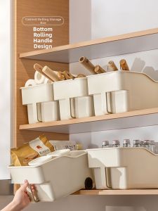 Dehub | Kitchen Cabinet Organizing Box With Wheels and Handle