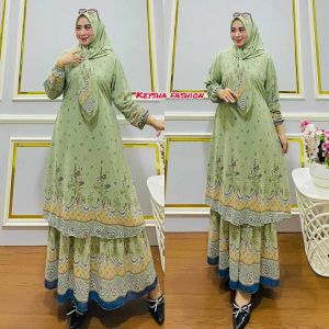 SET HIJAB SEGI EMPAT BAHAN SERUTY BABYDOLL GAMIS MALAYSIA TERBARU