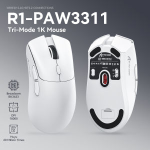 Attack Shark R1 1000Hz Bluetooth Mouse18000dpiPAW3311Tri-mode Connection Macro Gaming Mouse
