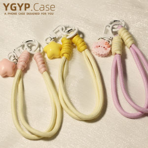 Mobile Phone Lanyard Portable Belt Wrist Ins Korean Dopamine Good-looking Niche Style Color Lanyard Cute Female Camera Ornaments U Disk Pendant Minimalist Pure Color Detachable Bracelet Online Influencer Fashion