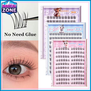 Glue Free False Eyelashes Self-adhesive No Need Remove Reusable DIY Segmented Lash Extension Anime Eyes 10-12mm Enlarge Eye Tool